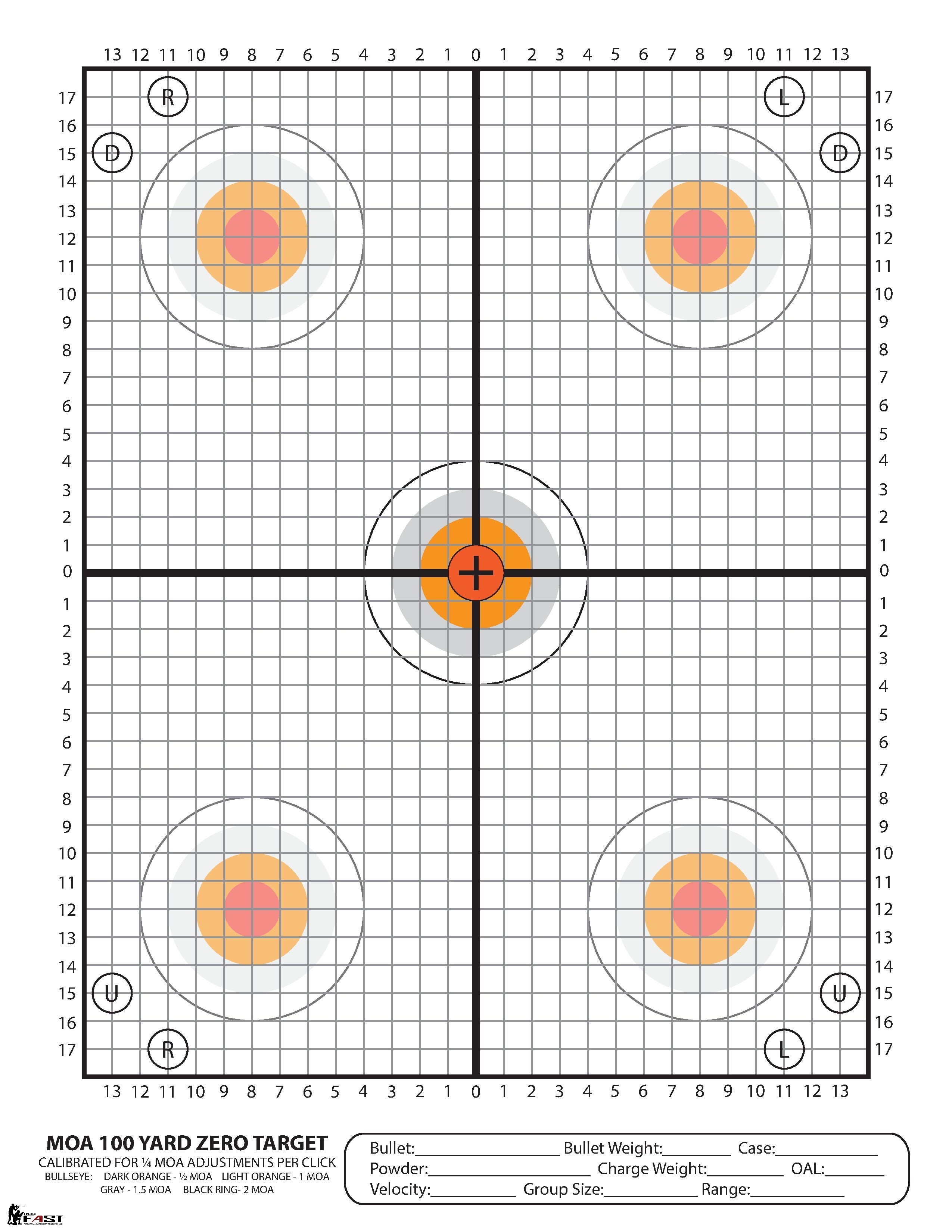 Printable Zero Targets