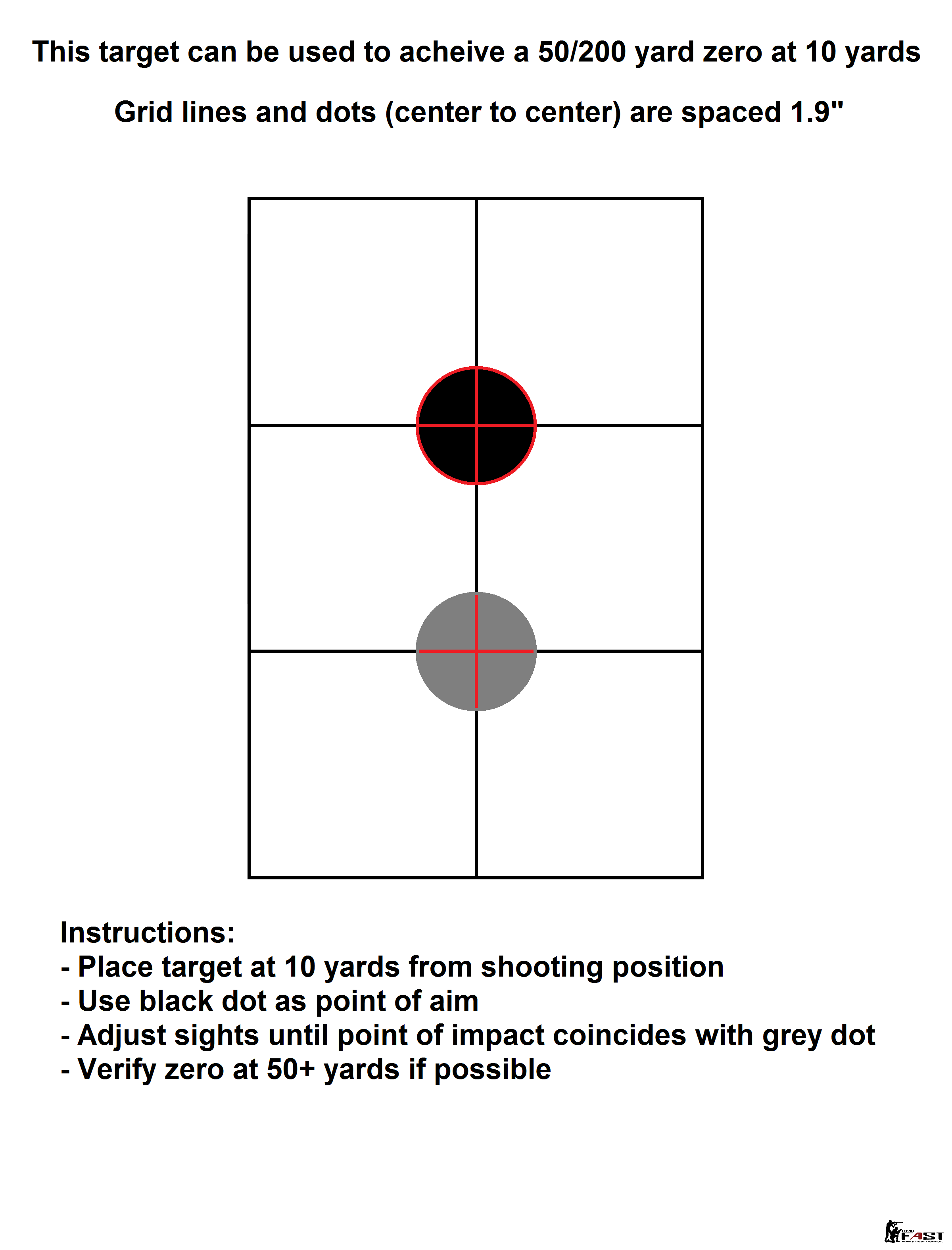 printable 50 yard zero target That are Impertinent Tristan Website